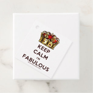 SlipperyJoe's keep calm fabulous gouden kroon rood Bedankjes Labels