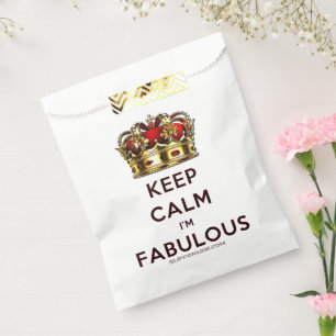 SlipperyJoe's keep calm fabulous gouden kroon rood Bedankzakje