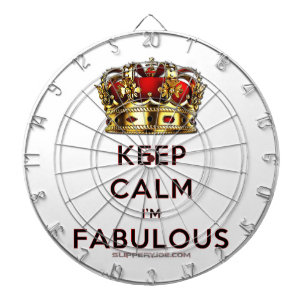 SlipperyJoe's keep calm fabulous gouden kroon rood Dartbord