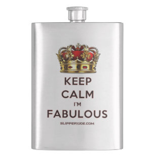 SlipperyJoe's keep calm fabulous gouden kroon rood Flacon