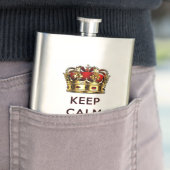 SlipperyJoe's keep calm fabulous gouden kroon rood Flacon (Voorbeeld)