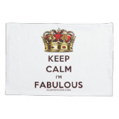 SlipperyJoe's keep calm fabulous gouden kroon rood Kussensloop (Achterkant)