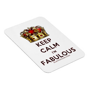 SlipperyJoe's keep calm fabulous gouden kroon rood Magneet