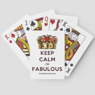 SlipperyJoe's keep calm fabulous gouden kroon rood Pokerkaarten
