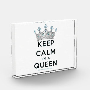 SlipperyJoe's keep calm koningin gepolijst zilvere Fotoblokken