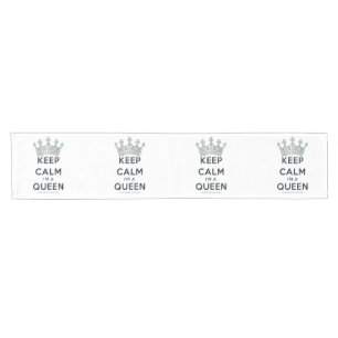 SlipperyJoe's keep calm koningin gepolijst zilvere Korte Tafelloper