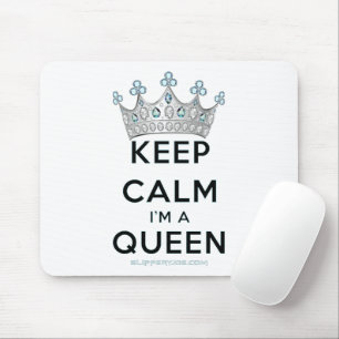 SlipperyJoe's keep calm koningin gepolijst zilvere Muismat