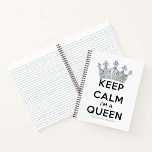 SlipperyJoe's keep calm koningin gepolijst zilvere Notitieboek