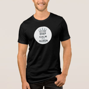 SlipperyJoe's keep calm koningin gepolijst zilvere Tri-Blend Shirt