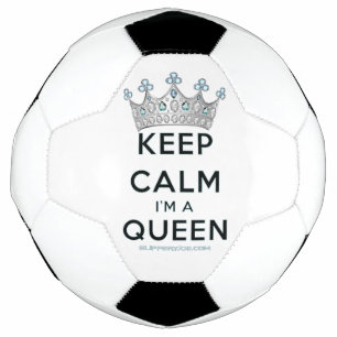 SlipperyJoe's keep calm koningin gepolijst zilvere Voetbal