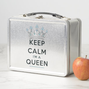 SlipperyJoe's keep calm queen gepolijst zilveren k