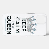 SlipperyJoe's keep calm queen gepolijst zilveren k Case-Mate iPhone Case (Achterkant (horizontaal))