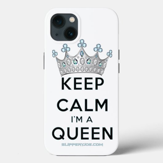 SlipperyJoe's keep calm queen gepolijst zilveren k Case-Mate iPhone Case (Achterkant)