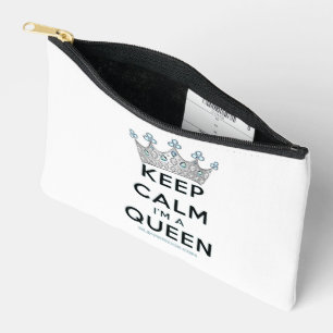 SlipperyJoe's keep calm queen gepolijst zilveren k Etui