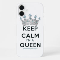 SlipperyJoe's keep calm queen gepolijst zilveren k