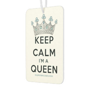 SlipperyJoe's keep calm queen gepolijst zilveren k Luchtverfrisser