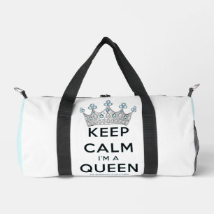 SlipperyJoe's keep calm queen gepolijst zilveren k Plunjezak