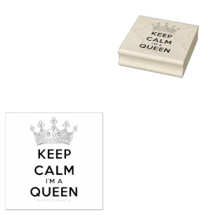 SlipperyJoe's keep calm queen gepolijst zilveren k Rubberstempel