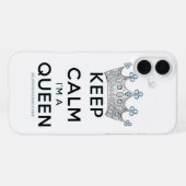 SlipperyJoe's Keep Calm Queen koninklijke in het o iPhone Hoesje (Achterkant horizontaal)