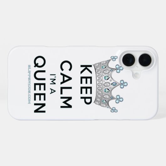 SlipperyJoe's Keep Calm Queen koninklijke in het o iPhone Hoesje (Achterkant horizontaal)