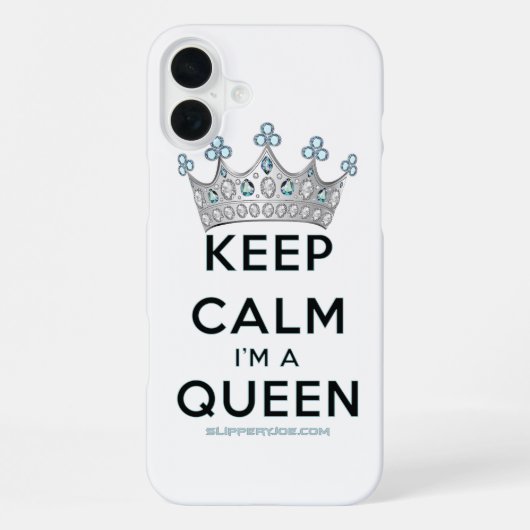 SlipperyJoe's Keep Calm Queen koninklijke in het o iPhone Hoesje (Achterkant)