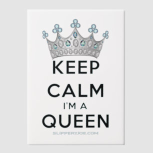SlipperyJoe's Keep Calm Queen koninklijke in het o Vellum Uitnodigingen