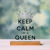 SlipperyJoe's Keep Calm Queen koninklijke kroonjuw Acryl Bord (Neutraal)