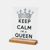 SlipperyJoe's Keep Calm Queen koninklijke kroonjuw Acryl Bord (Hoek)