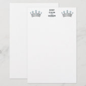 SlipperyJoe's Keep Calm Queen koninklijke kroonjuw Briefpapier (Voorkant / Achterkant)