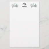 SlipperyJoe's Keep Calm Queen koninklijke kroonjuw Briefpapier (Voorkant)