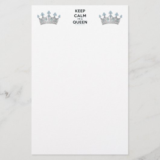 SlipperyJoe's Keep Calm Queen koninklijke kroonjuw Briefpapier (Voorkant)