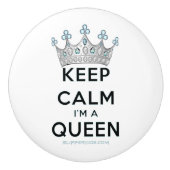 SlipperyJoe's Keep Calm Queen koninklijke kroonjuw Keramische Knop (Voorkant)