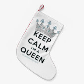 SlipperyJoe's Keep Calm Queen koninklijke kroonjuw Kleine Kerstsok (Voorkant (Hangend))