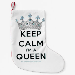 SlipperyJoe's Keep Calm Queen koninklijke kroonjuw Kleine Kerstsok