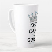 SlipperyJoe's Keep Calm Queen koninklijke kroonjuw Latte Mok (Linkerhoek)