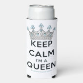 SlipperyJoe's Keep Calm Queen koninklijke kroonjuw Seltzer Blikjeskoeler (Seltzer Voorkant)