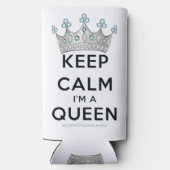 SlipperyJoe's Keep Calm Queen koninklijke kroonjuw Seltzer Blikjeskoeler (Achterkant)