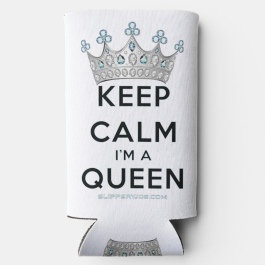 SlipperyJoe's Keep Calm Queen koninklijke kroonjuw Seltzer Blikjeskoeler (Achterkant)