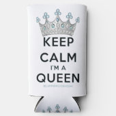 SlipperyJoe's Keep Calm Queen koninklijke kroonjuw Seltzer Blikjeskoeler (Voorkant)