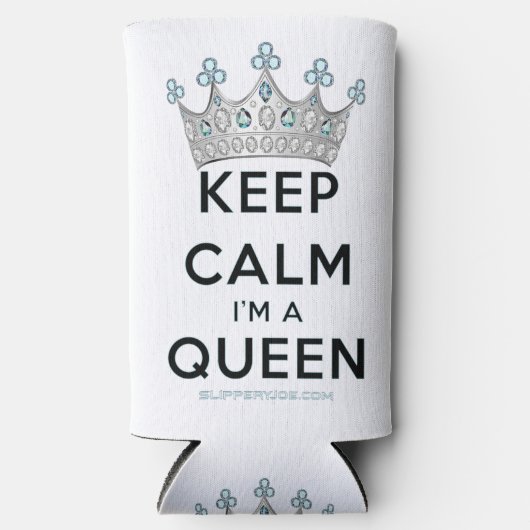 SlipperyJoe's Keep Calm Queen koninklijke kroonjuw Seltzer Blikjeskoeler (Voorkant)