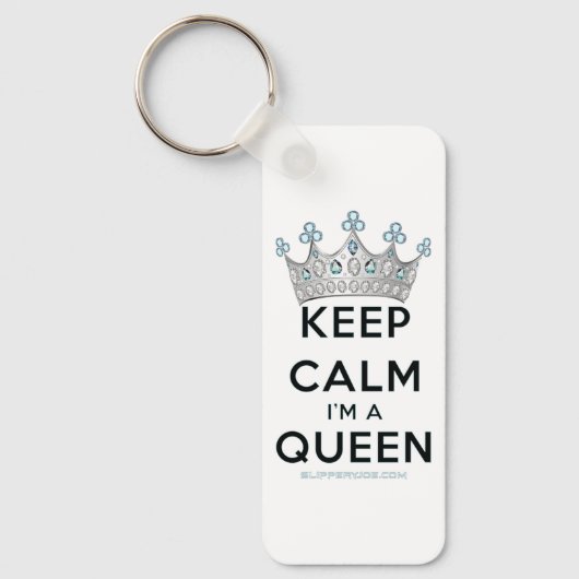 SlipperyJoe's Keep Calm Queen koninklijke kroonjuw Sleutelhanger (Voorkant)