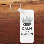 SlipperyJoe's Keep Calm Queen koninklijke kroonjuw Sleutelhanger (Voorkant)