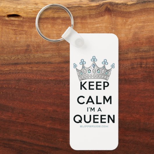 SlipperyJoe's Keep Calm Queen koninklijke kroonjuw Sleutelhanger (Voorkant)