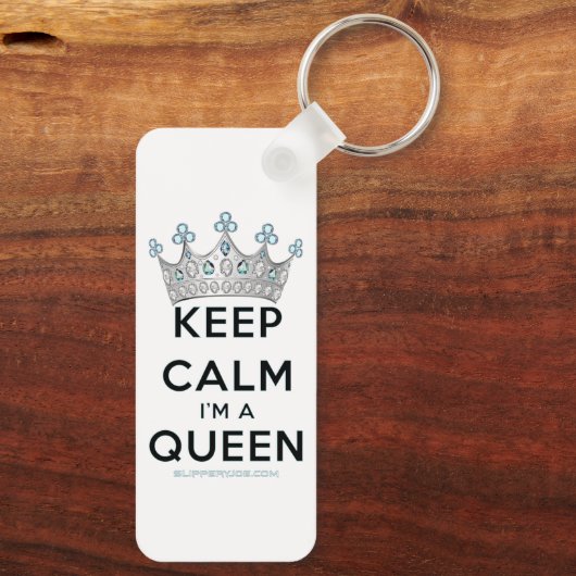 SlipperyJoe's Keep Calm Queen koninklijke kroonjuw Sleutelhanger (Achterkant)