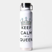 SlipperyJoe's Keep Calm Queen koninklijke kroonjuw Waterfles (Achterkant)