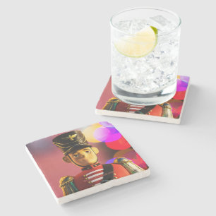 SlipperyJoe's kerst klassieke speelgoed soldaat vr Stenen Onderzetter