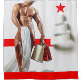 SlipperyJoe's kerstinkopen white paper spira Douchegordijn (Voorkant)