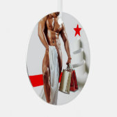 SlipperyJoe's kerstinkopen white paper spira Metalen Ornament (Voorkant Rechts)