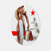 SlipperyJoe's kerstinkopen white paper spira Metalen Ornament (Voorkant links)