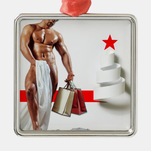 SlipperyJoe's kerstinkopen white paper spira Metalen Ornament (Voorkant)